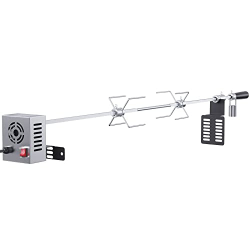 Universal Grill Rotisserie Kit, Electric BBQ Motor, Stainless Steel, 32"/39" Spit Rod H178