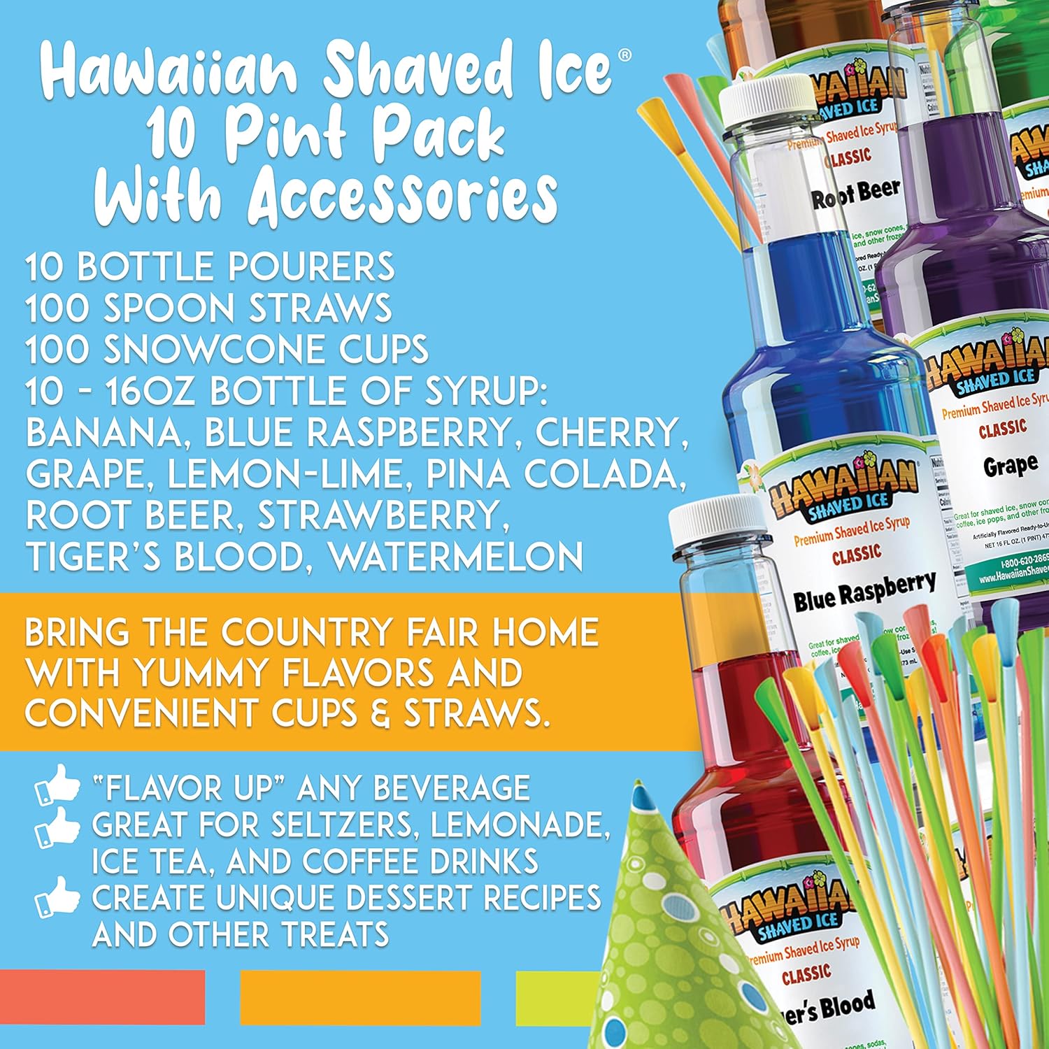 10 Flavor Syrups and Accessories Bundle Q934298