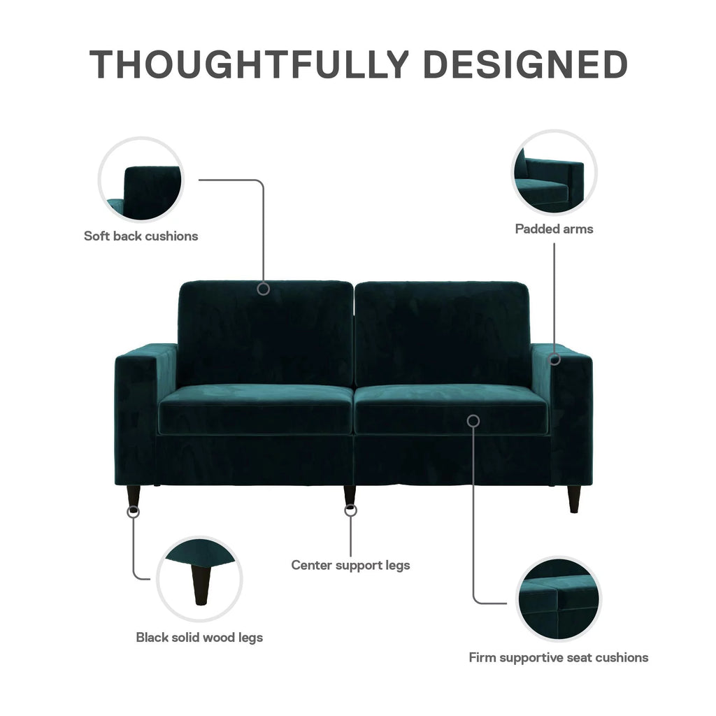 Green Velvet 3 Seater Sofa R889