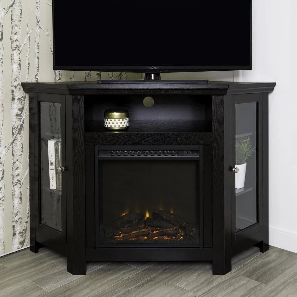 Black Corner Fireplace TV Stand for TVs Up to 50" G195006