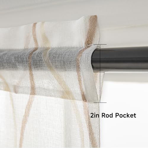Sheer Voile Curtain Valance for Window, 52 x 18 Inches, White N9257