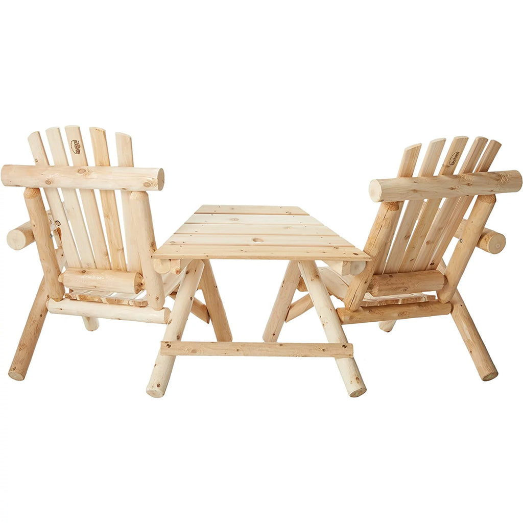 Rustic White Cedar Log Patio Chairs, Natural O658282