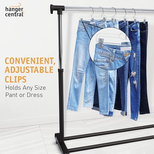 Clear Skirt Hangers with Adjustable Clips, 12 Pack, 14 Inch E18073