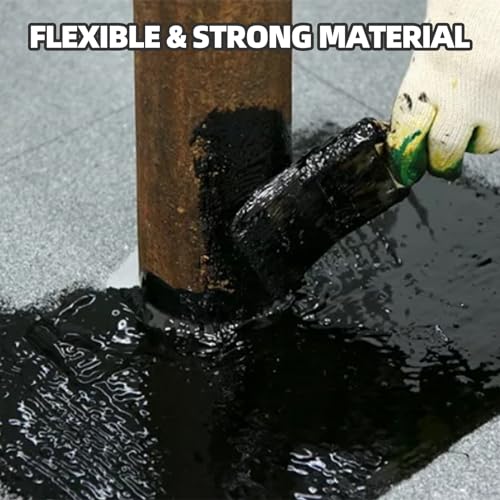 Waterproof Sealant 32oz Black, Liquid Rubber Coating for Roofs Walls F552