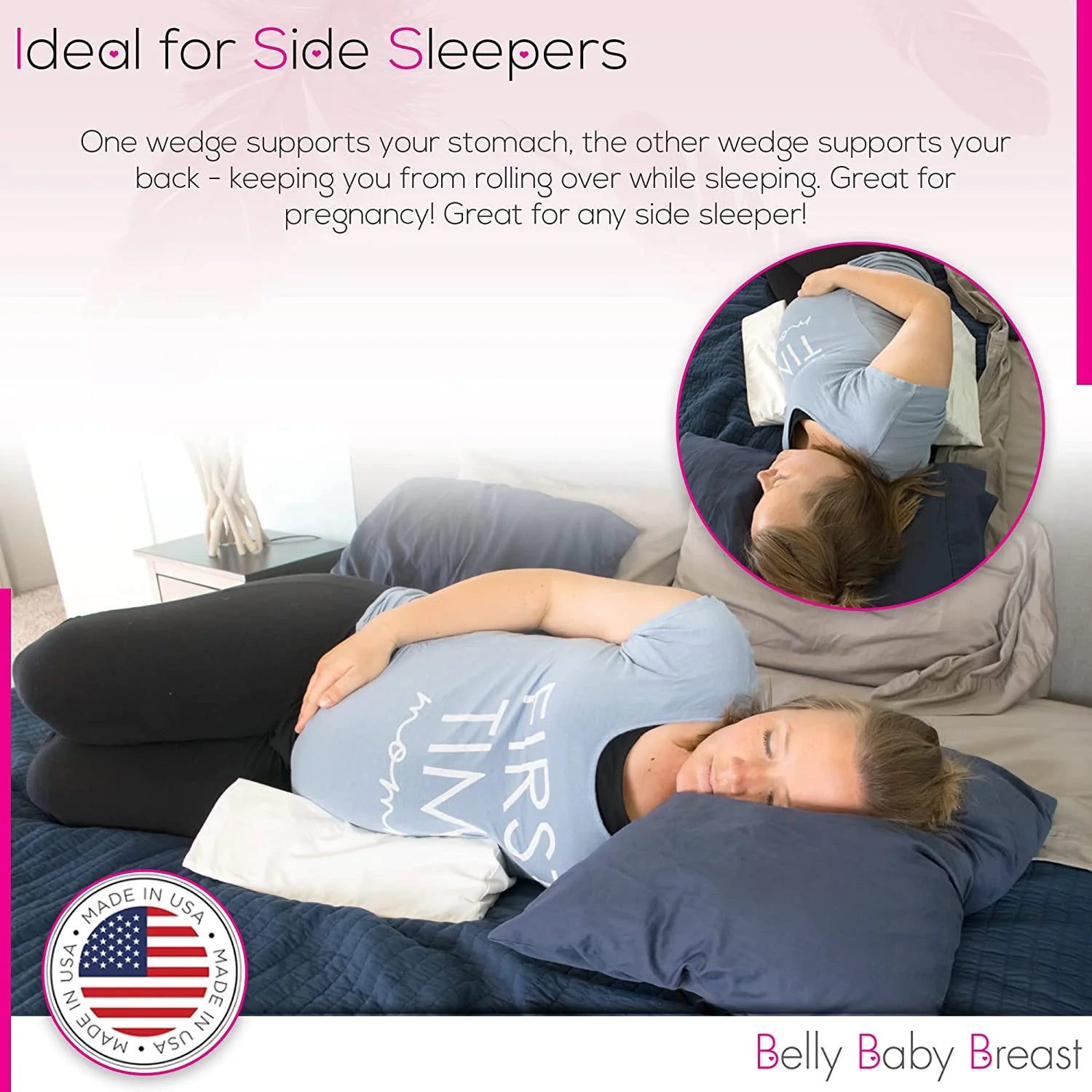 Pregnancy Wedge Pillow for Side Sleeping, Set of 2 J1808