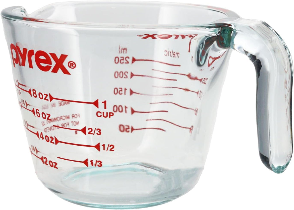 Measuring Cup, Clear with Red Measurements O2226