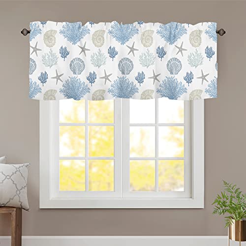 Sage Green Leaf Kitchen Curtain Valance for Windows, Farmhouse Short Topper, 54x18 Inch X416