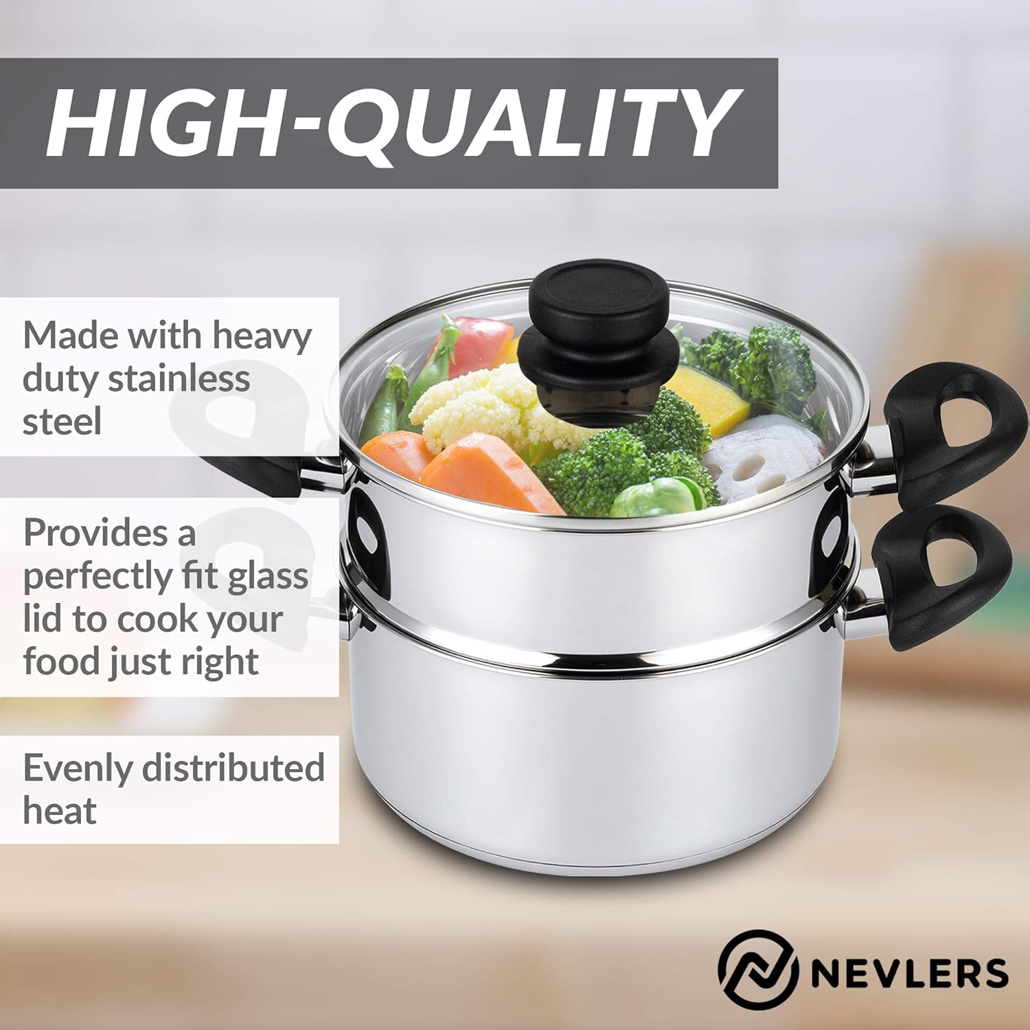 Stainless Steel 3 Quart Steamer Pot with 2 Quart Insert and Vented Lid Z712773