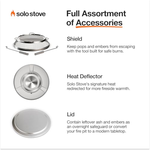 Smokeless Fire Pit with Stand, 27 Inch Portable Stainless Steel Outdoor Fireplace J631