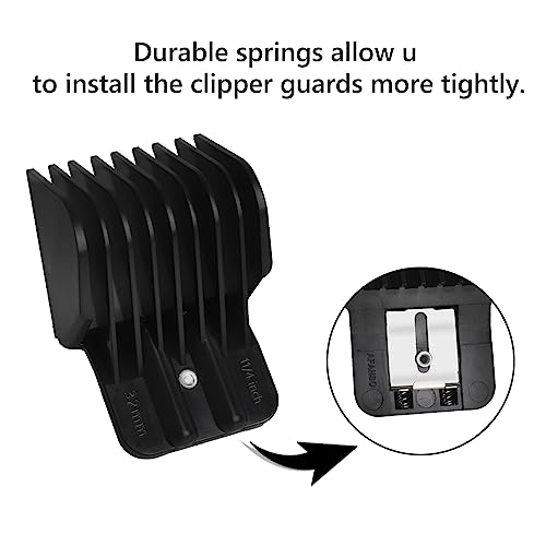 Clipper Guards for Hair Trimmers, 4 Pack, Snap-On Blade Combs with Brush E868936