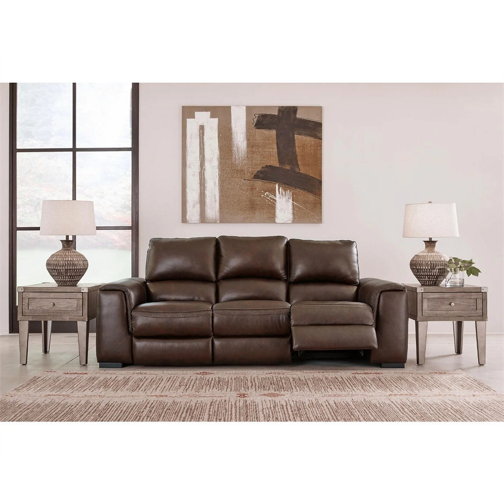 Leather Power Reclining Sofa with Headrest R451