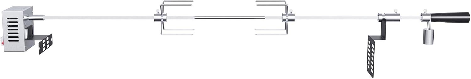 Stainless Steel Grill Rotisserie Kit with Motor, 32-Inch Spit Rod T981