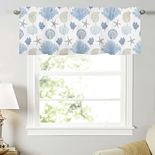 Sage Green Leaf Kitchen Curtain Valance for Windows, Farmhouse Short Topper, 54x18 Inch X416