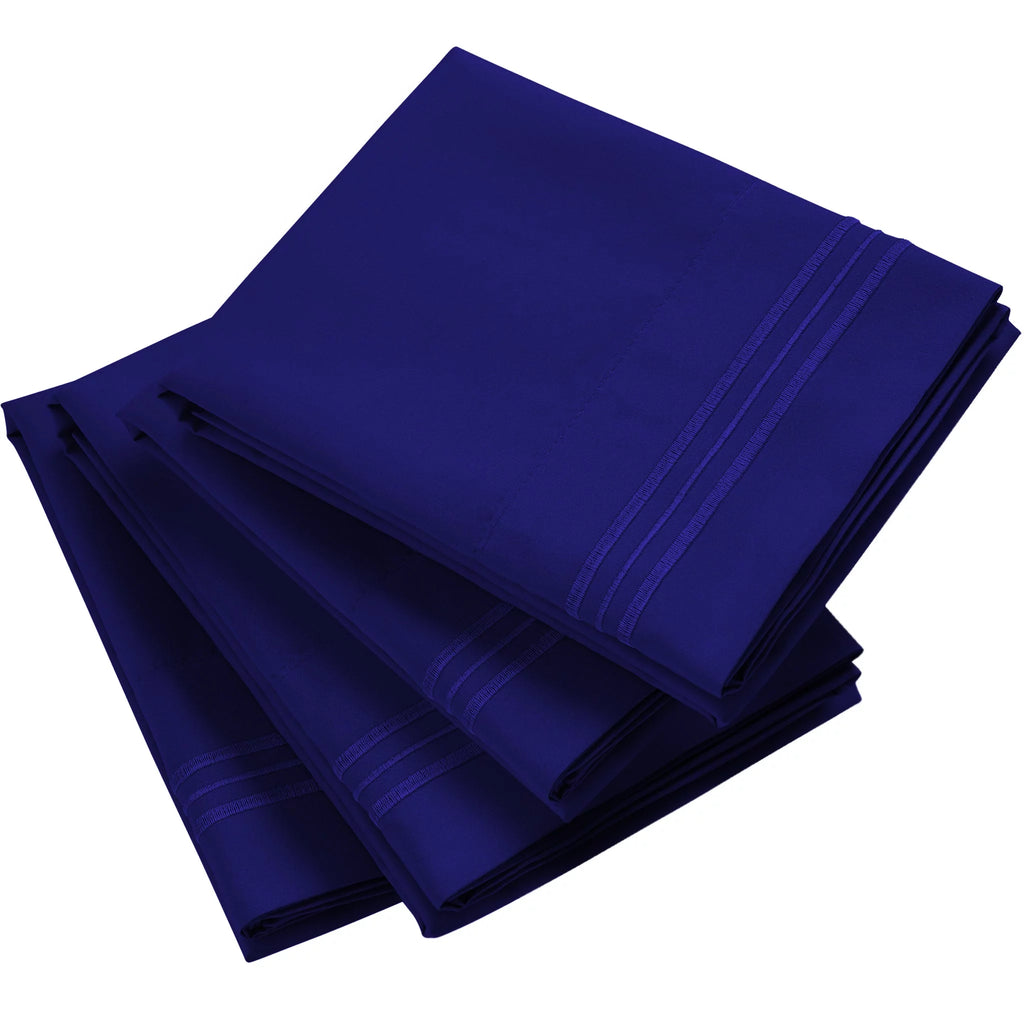 Pillow Cases Standard Size Set of 4 - Soft Cooling Envelope Closure, Royal Blue D54630