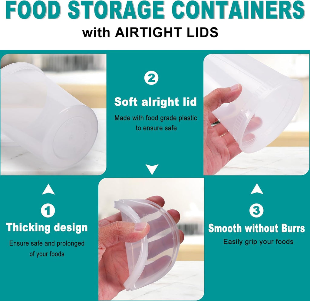 50 Pack 32oz Deli Containers with Airtight Lids, Leakproof Clear Food Storage S695
