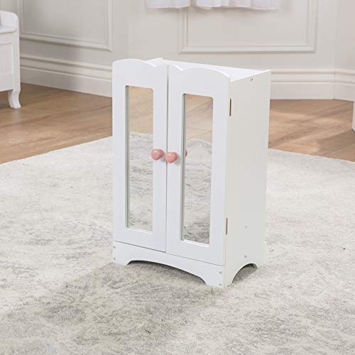 Wooden Doll Armoire with 6 Hangers for 18-Inch Dolls O873989