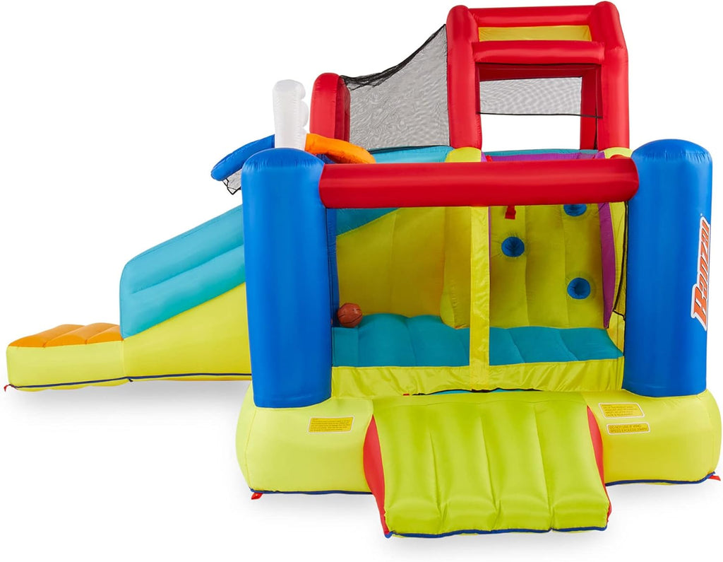 Bounce House with Slides, Basketball Hoops, Soccer Ball, and Blower C606