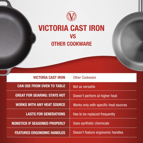 Cast Iron Round Skillet with Double Loop Handles, 10 Inches S9977