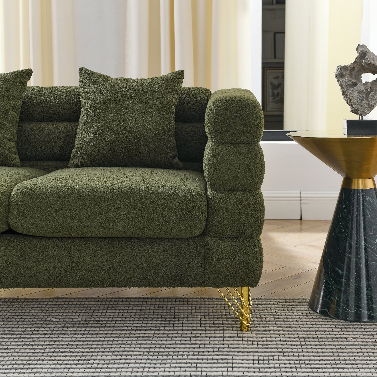 81" Oversized Corner Sofa Set, L-Shaped Sectional Couch, 5-Seater with 3 Cushions K33379