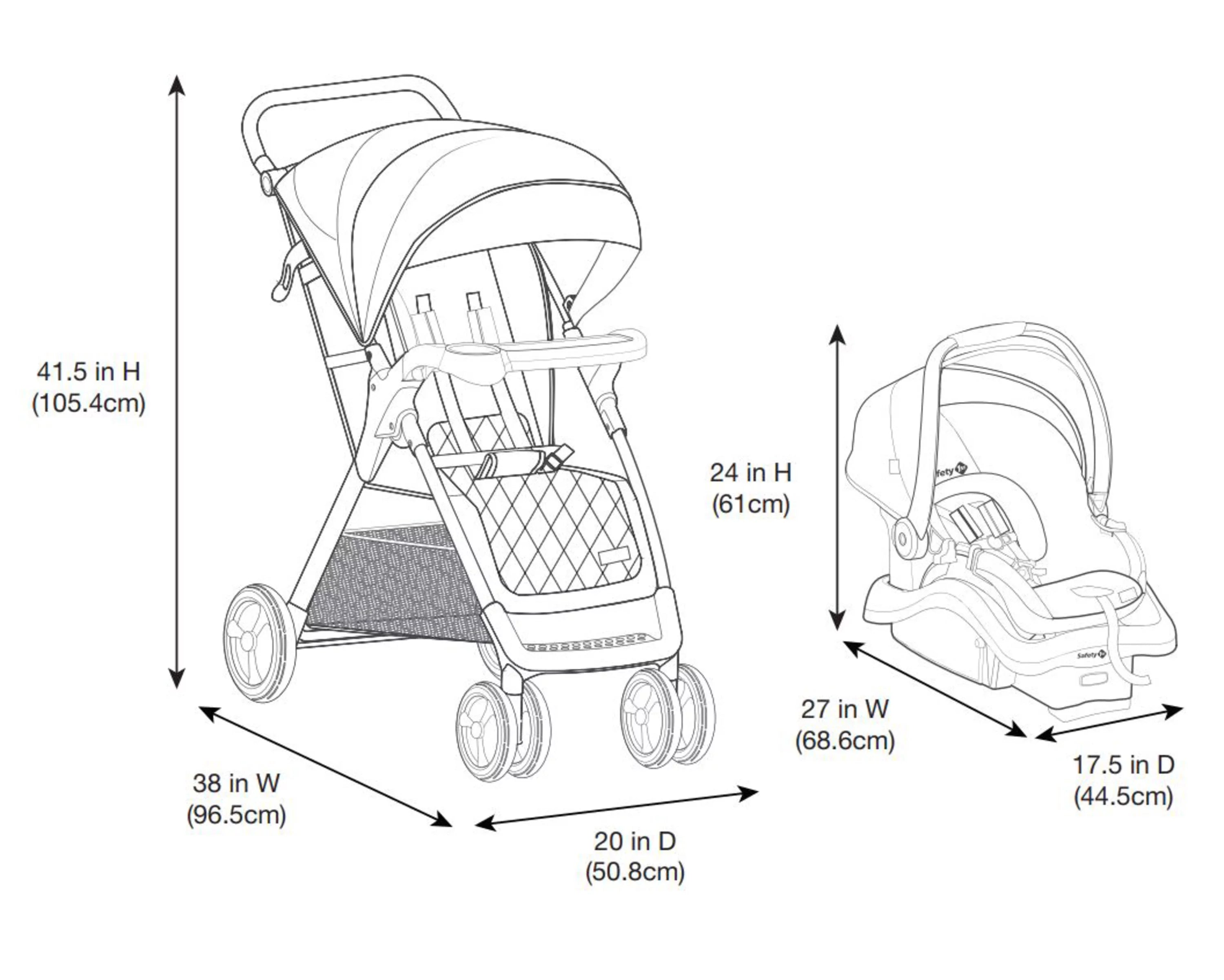 Travel System Stroller & Infant Car Seat - Navy Camo U2058