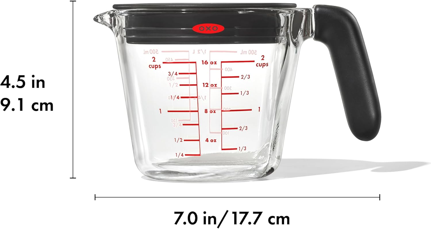 Glass Measuring Cup with Lid, 2 Cup Q2829