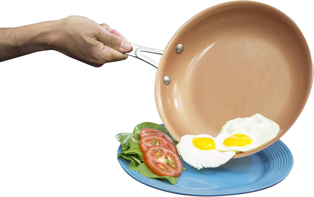 Ceramic and Titanium Nonstick Fry Pan, Red, 11" M6644