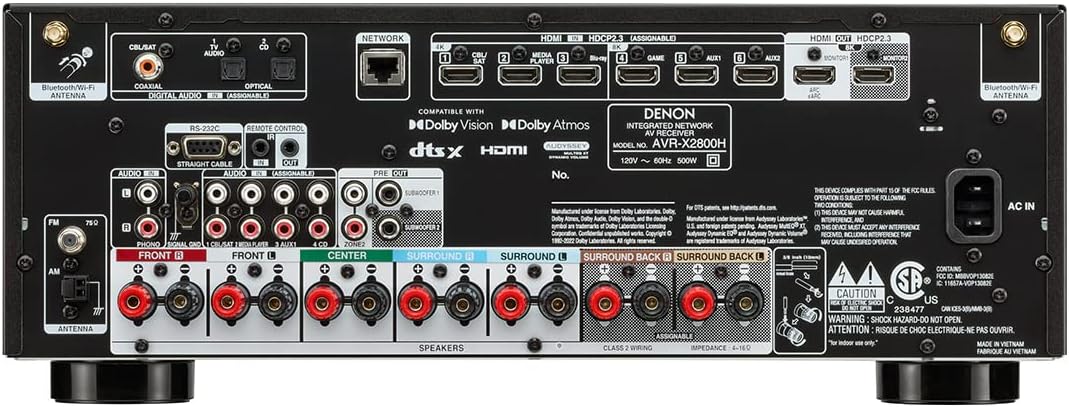 7.2 Channel 8K Home Theater Receiver with Bluetooth and Wi-Fi T870346