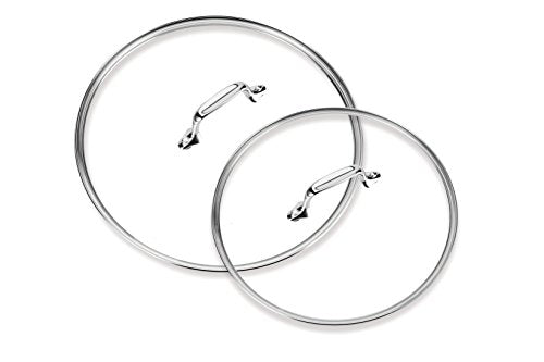 Hard Anodized Nonstick 2 Piece Fry Pan Set 10 and 12 Inch with Glass Lids C346