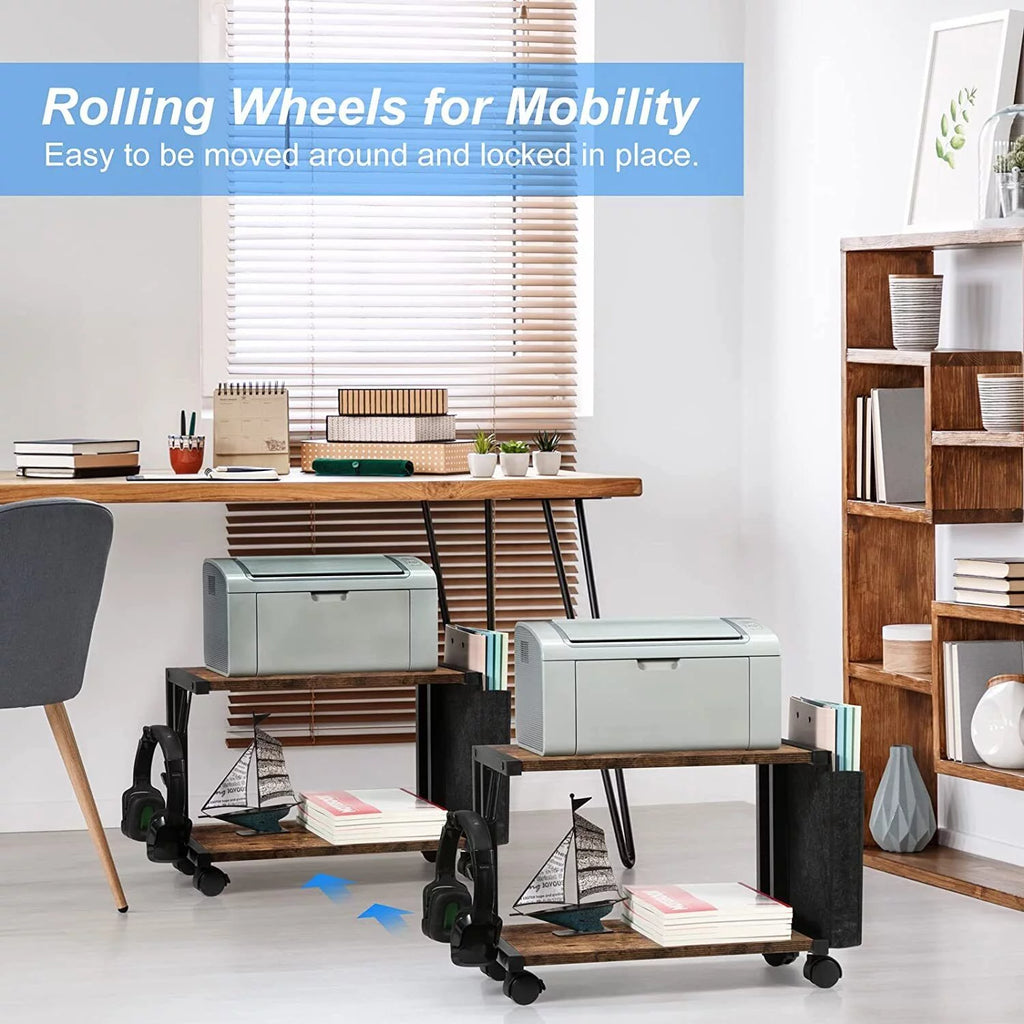 Mobile Printer Stand with Storage Under Desk U80104