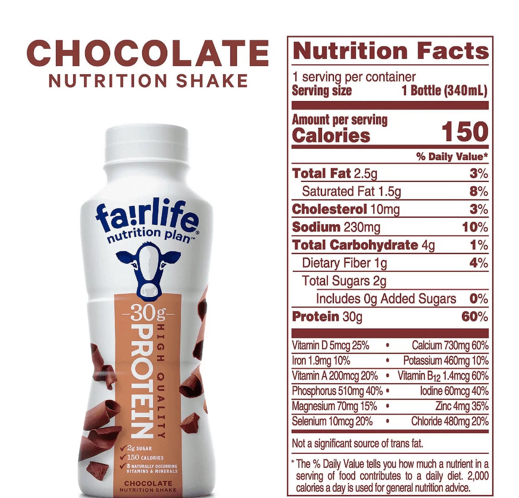 Chocolate Protein Shake, 30g, 11.5 fl oz, 12 Pack N311