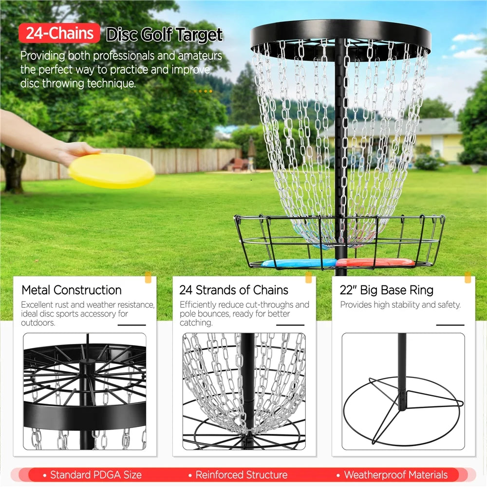 Disc Golf Goal with Carrying Bag and 3 Discs X622263