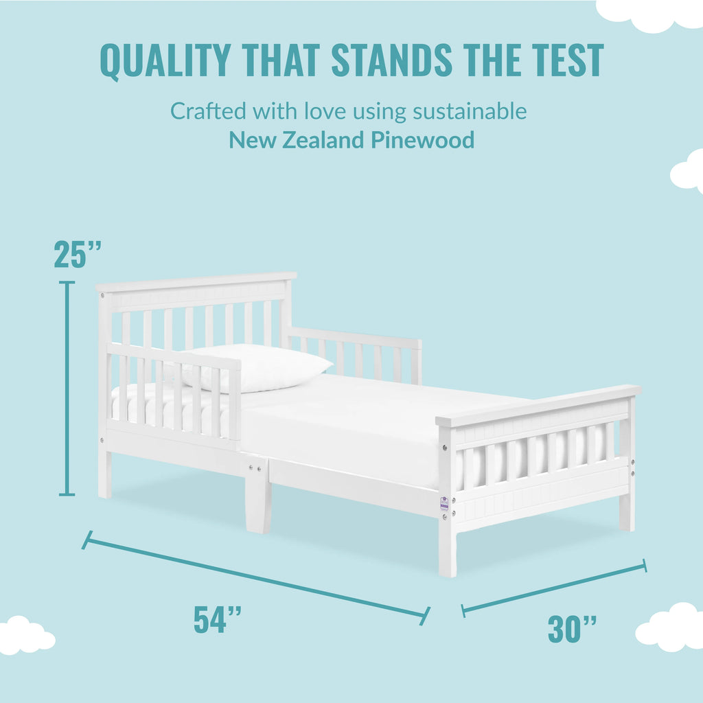 Toddler Bed made with Sustainable Pinewood, White H126