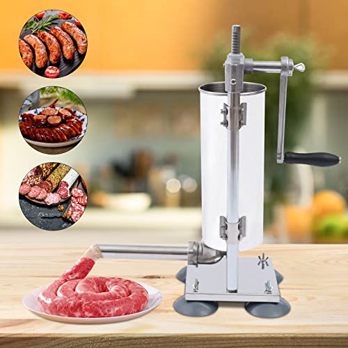 Stainless Steel Sausage Stuffer Machine with 8 Stuffing Tubes L3810