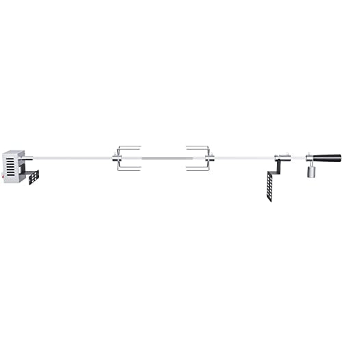 Universal Grill Rotisserie Kit, Electric BBQ Motor, Stainless Steel, 32"/39" Spit Rod H178