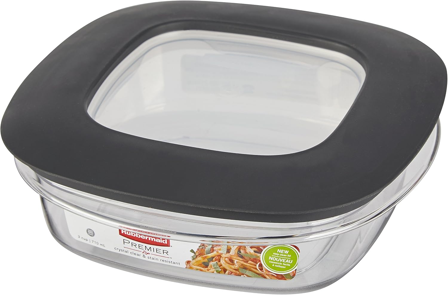 Meal Prep Food Storage Container, 3-Cup, Grey Y11275