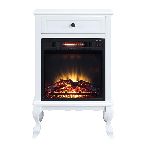 Electric Fireplace with Mantel, 1500W Freestanding Heater with Log Hearth U397