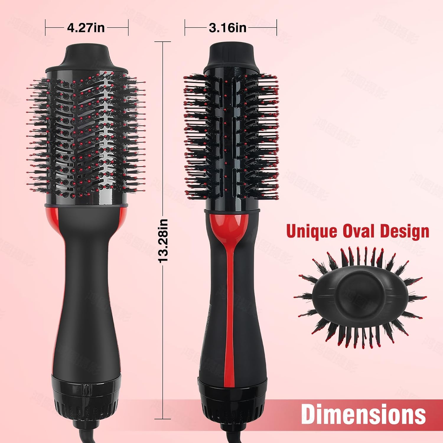 Hot Air Brush Dryer 4 in 1 Styling Tool with Ceramic Oval Barrel J83948