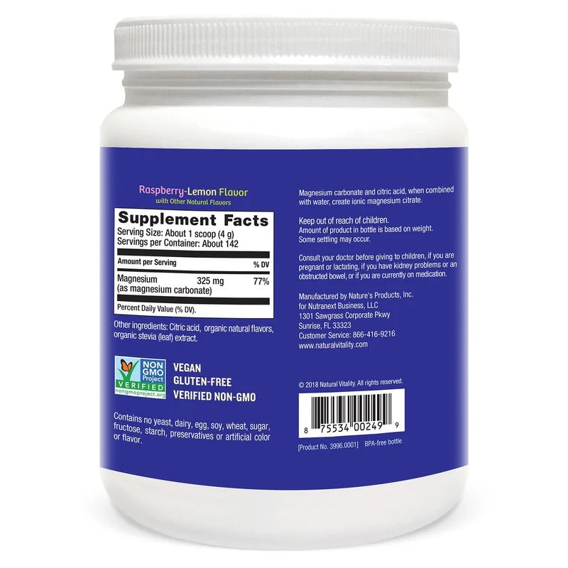 Magnesium Citrate Supplement Raspberry-Lemon 20 Ounce K3744