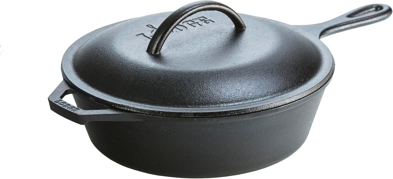 Cast Iron Covered Chicken Fryer, Pre-Seasoned, 3-Quart K740