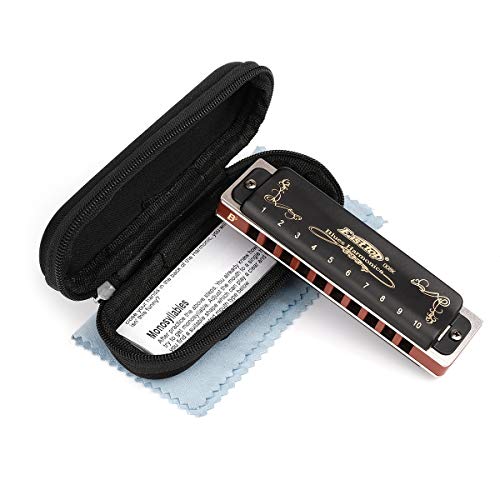 Harmonica Key of G 10 Hole 20 Tone with Case and Cleaning Cloth W30364
