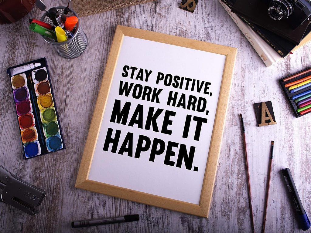 Inspirational Quote Poster Print, Motivational Office Wall Decor Unframed W6040