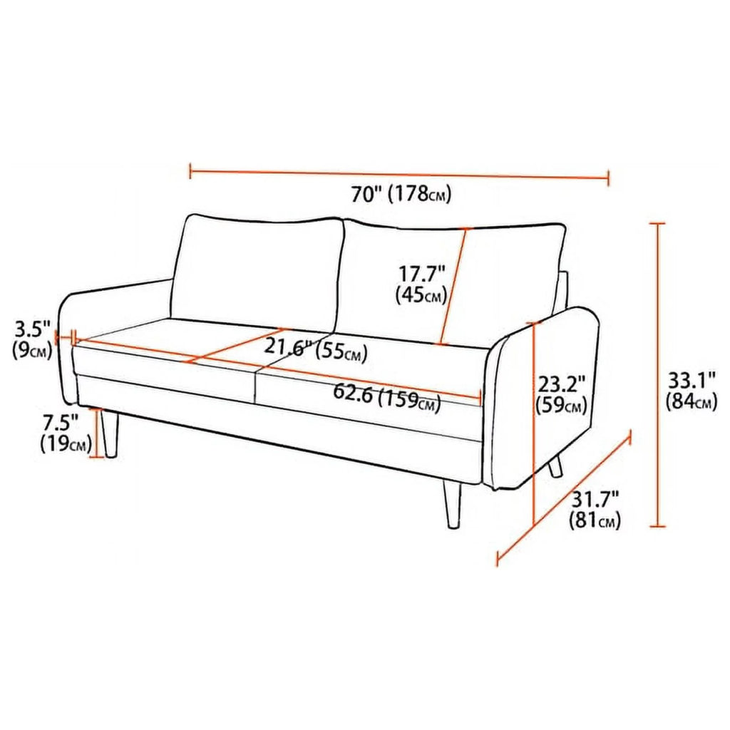 Contemporary 70" Velvet Sofa in Purple I41110