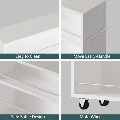 Slim 4-Tier Rolling Storage Cart with Handle for Narrow Spaces V960