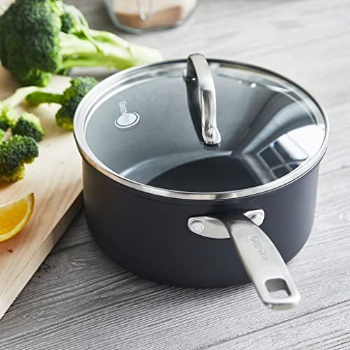 Hard Anodized Ceramic Nonstick 5QT Saute Pan with Lid, Dishwasher Safe, Oven Safe C5364