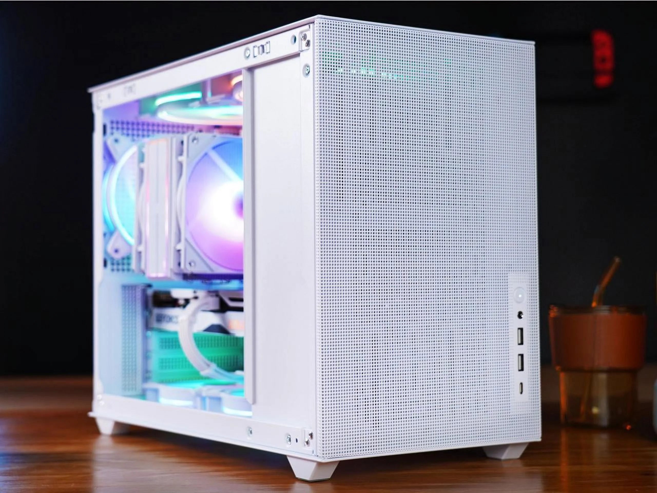 Mini ITX Tower Computer Case with Tempered Glass Side Panel G375289