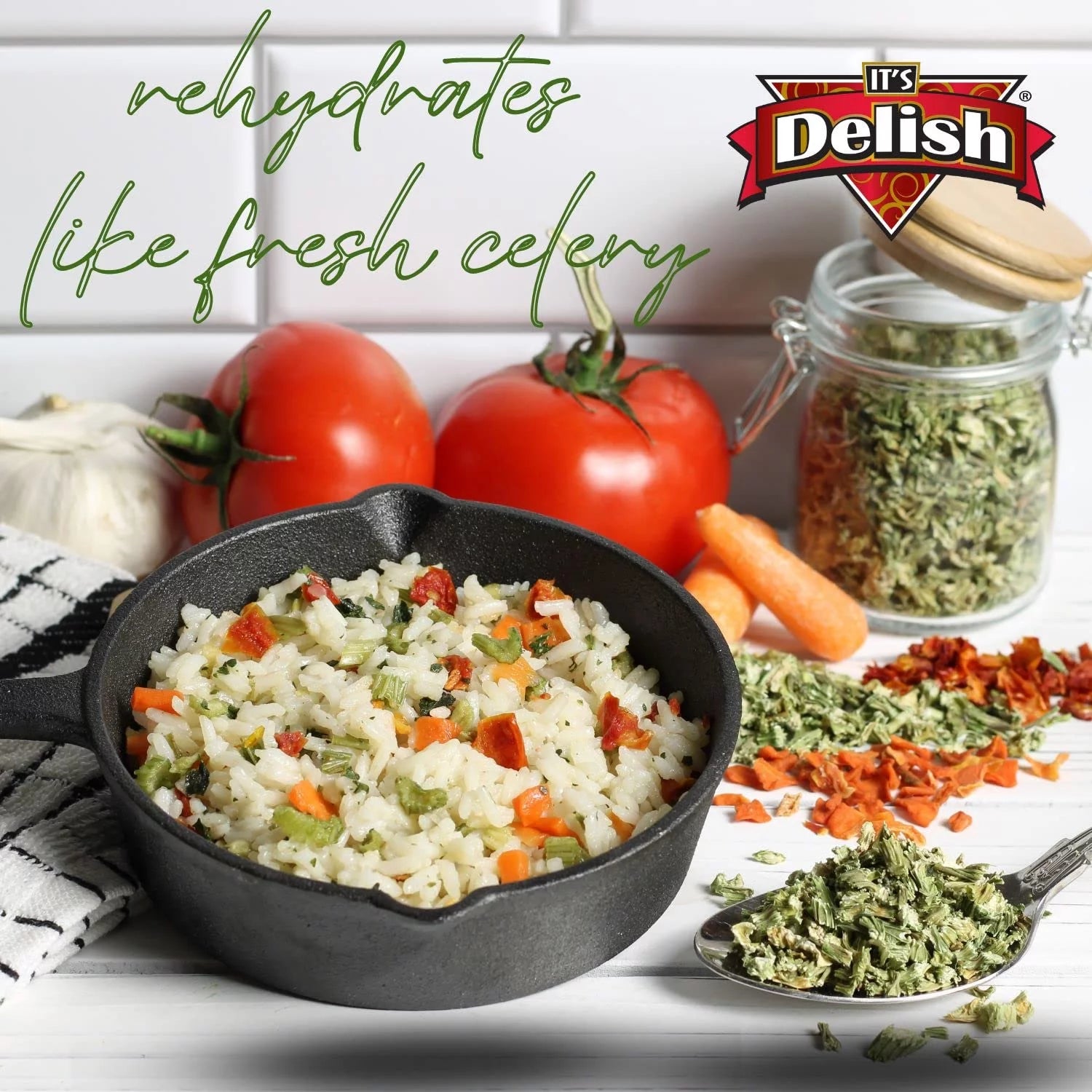 Dried Celery Flakes, 1 lb Bulk Bag, Dehydrated Chopped Celery Stalk & Leaf W153438