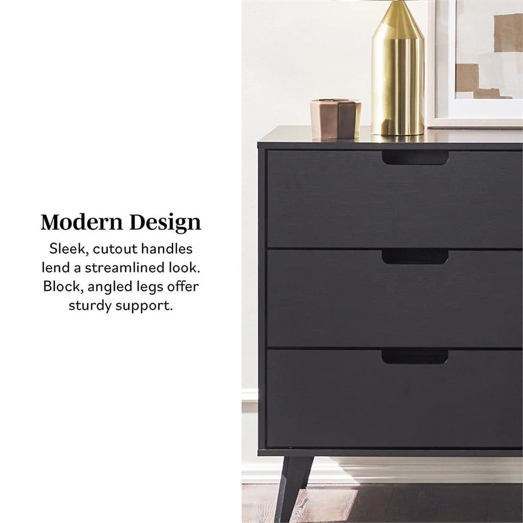 6 Drawer Wood Dresser with Cut Out Handles D6512