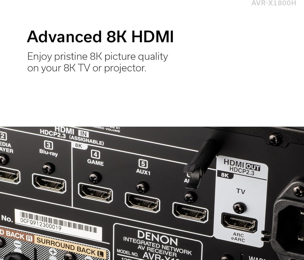 7.2 Channel AV Receiver with Wireless Streaming, WiFi, Bluetooth, and Dolby Vision Support K4079