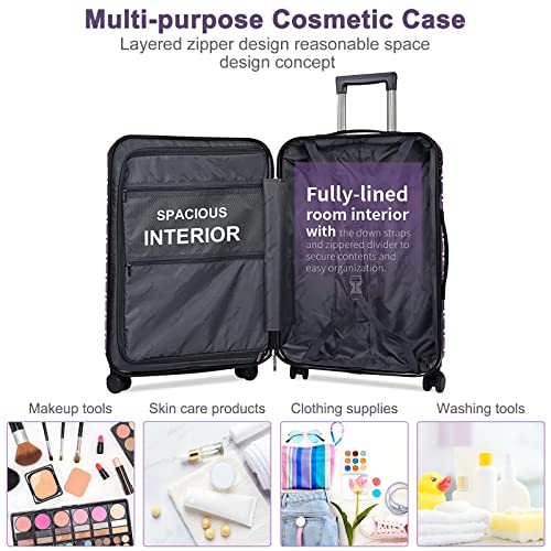 28" Expandable Luggage, Lightweight Hard Case with TSA Lock J2517
