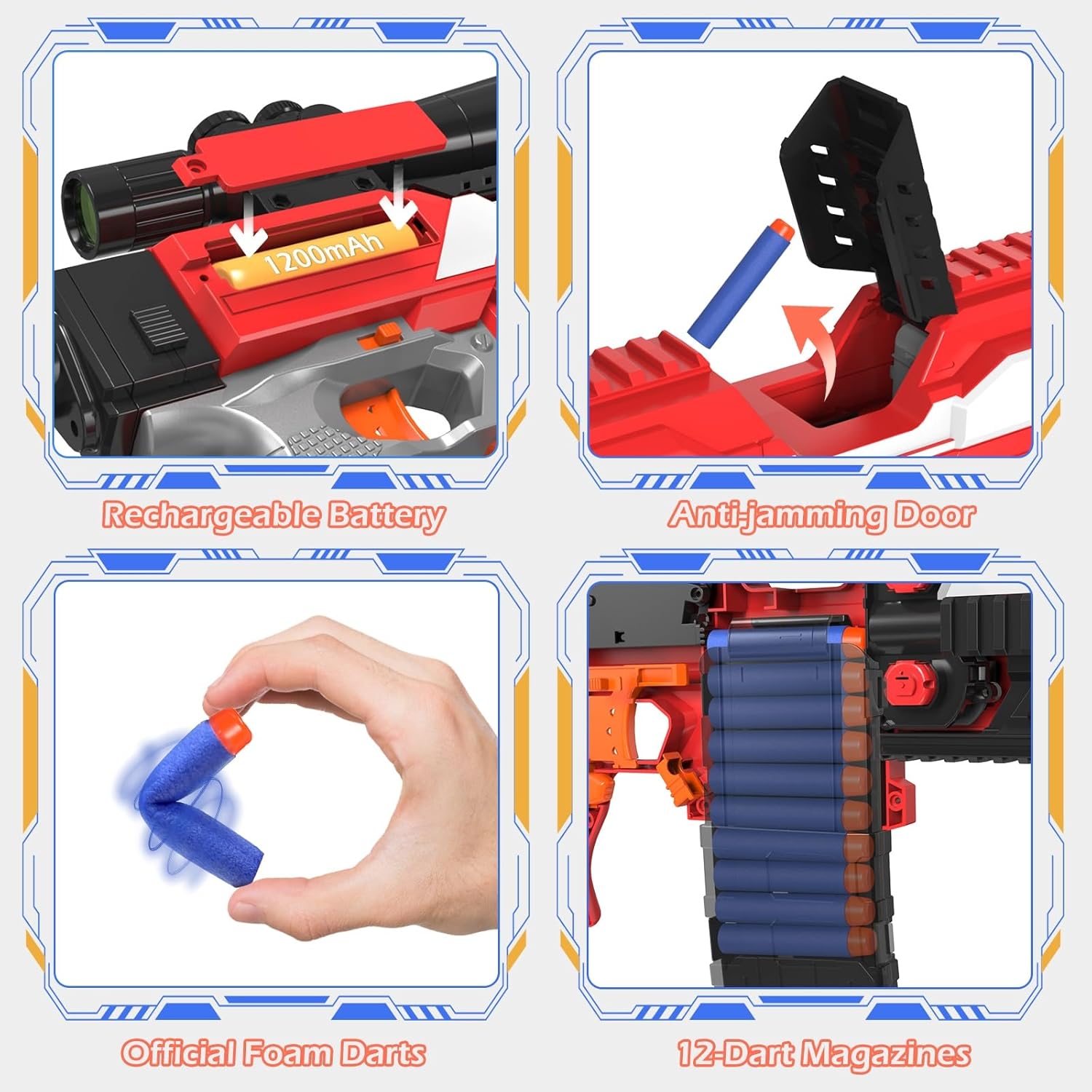 Toy Gun Sniper with Tactical Vest, 2 Clips and 100 Darts I176